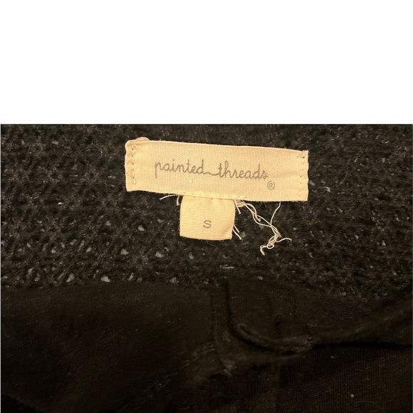 Painted Threads. Black Tank with Crochet back. - Picture 3 of 5